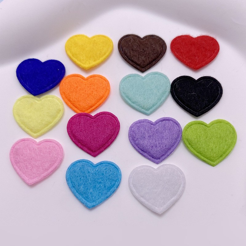 Felt Small Love Embossed Diy Hair Ornaments Decorative Accessories Heart-shaped Hand-baked Cake Insert Material