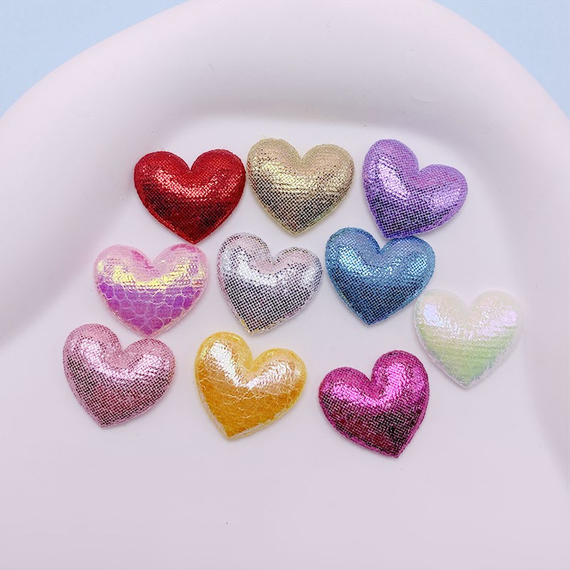 New Ultrasonic Embossed PU Love Diy Children's Hair Accessories Accessories Clothing Decoration Accessories Material Manufacturer Wholesale