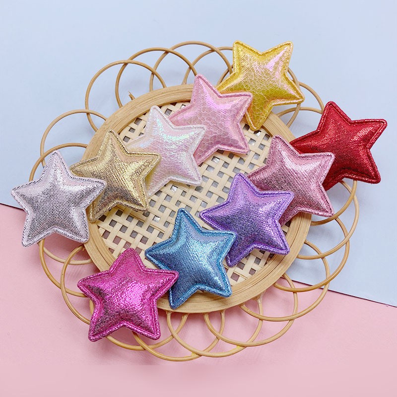 PU Glossy Five-pointed Star Crown Love Star Children's Headwear Hair Accessories Hairpin Diy Handmade Jewelry Accessories Material