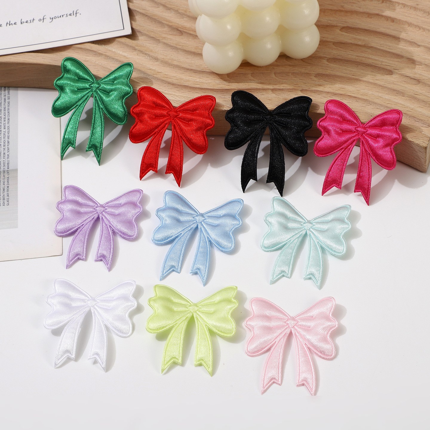 New Cute Satin Fabric Bow DIY Jewelry Accessories Children's Hair Accessories Clothing Toys Decorative Accessories Wholesale